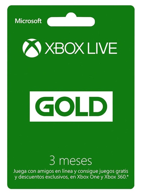 Tarjeta Gold 3 Meses Xbox Live