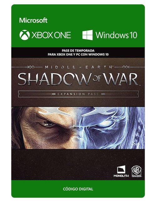Middle-Earth: Shadow of War Pase de Temporada Xbox One y Windows 10