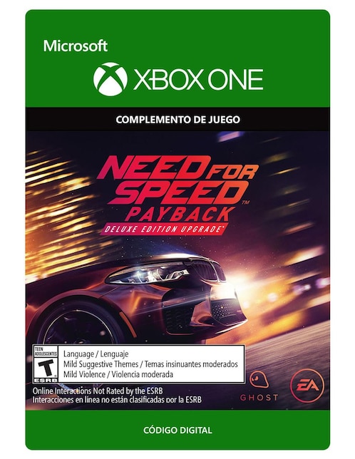 Imagen de producto Need for Speed: Payback Complemento de Juego Xbox One Deluxe Edition Upgrade