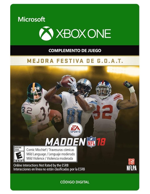 Madden NFL 18 Xbox One Mejora Festiva de G.O.A.T