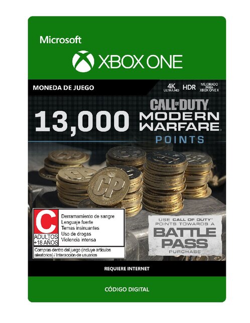Call Of Duty: Modern Warfare dinero virtual 13,000 para Xbox One