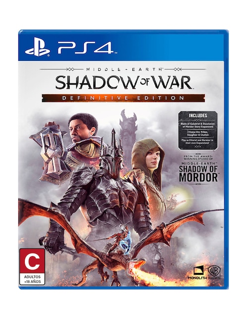 PLAYSTATION Middle Earth Shadow Of War Playstation estándar para PS4