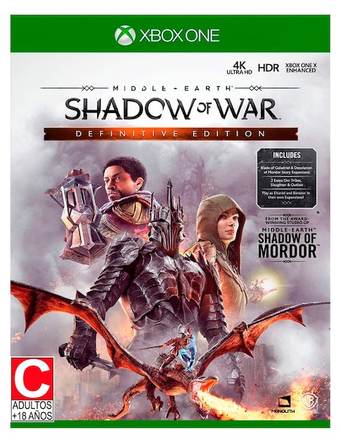 Middle Earth Shadow Of War Microsoft definitive edition para Xbox One