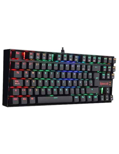 Teclado alámbrico Redragon Kumara Black K552 Rgb Blue Switch