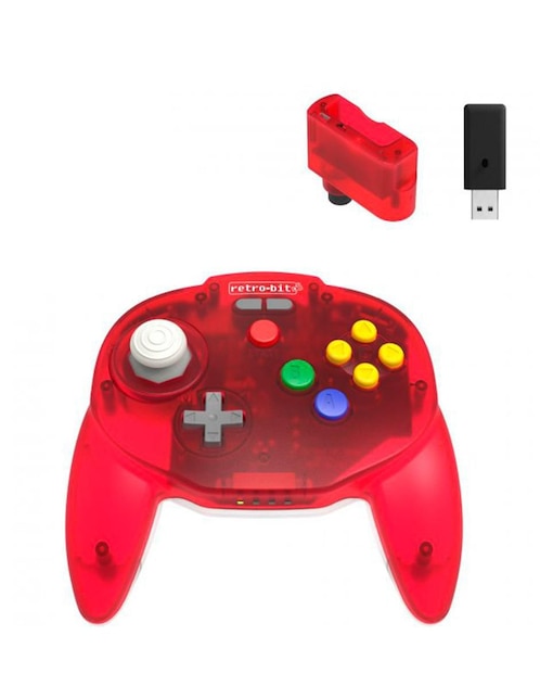 Control Inalámbrico para Nintendo 64 Edición Clear Red