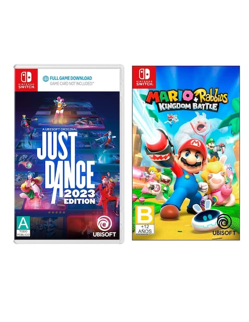 Bundle Just Dance 2023 CIB + Mario Rabbids estándar para Nintendo Switch físico