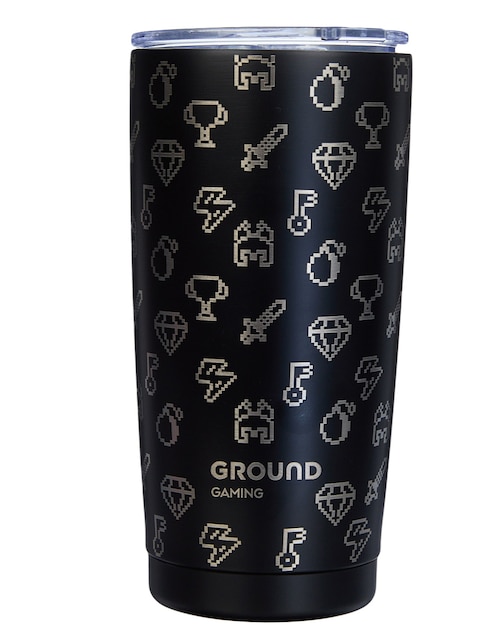 Termo de metal Gamer 8-Bit con tapa a presión 750 ml 1