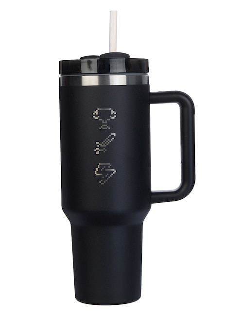 Termo Ground Gaming de metal Gamer 8-Bit con tapa rosca 1.2 L