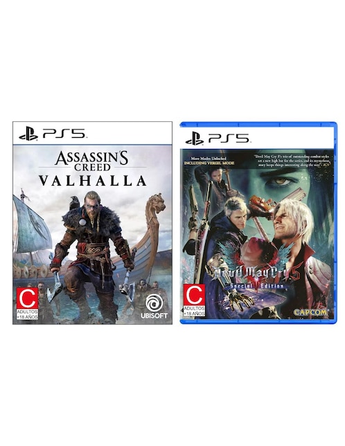 Bundle Assassin's Creed Valhalla + Devil May Cry 5 Special Edition bundle para PS5