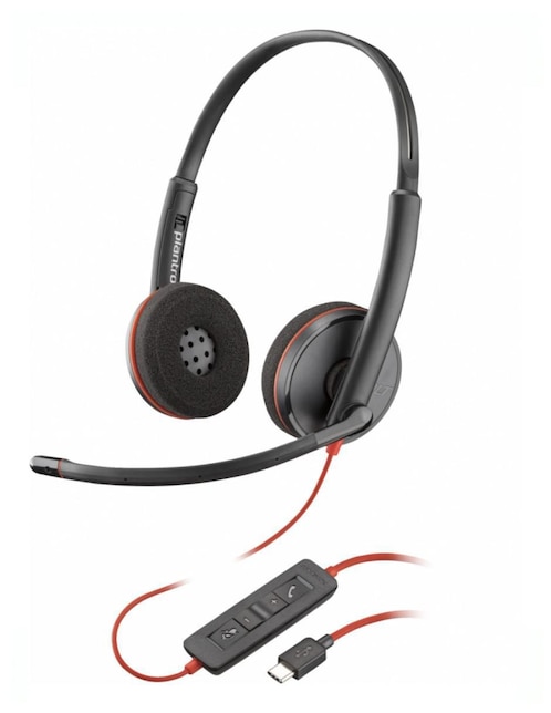 Audífonos On-Ear Poly Wire 3220 alámbricos con cancelación de ruido
