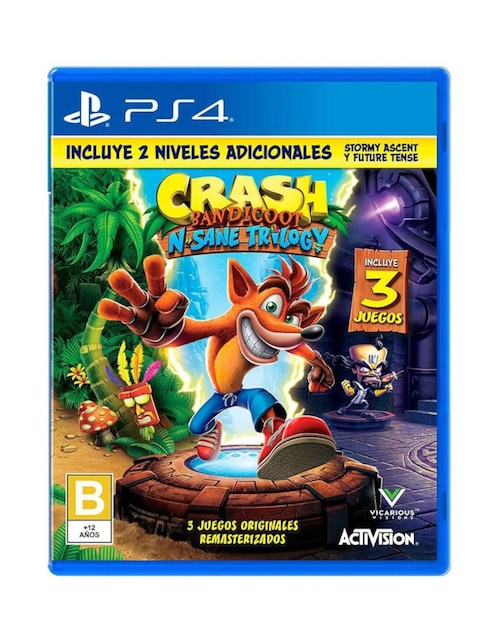 PLAYSTATION Crash Bandicoot N Sane Trilogy 3 Bonus Games Playstation estándar para PS4