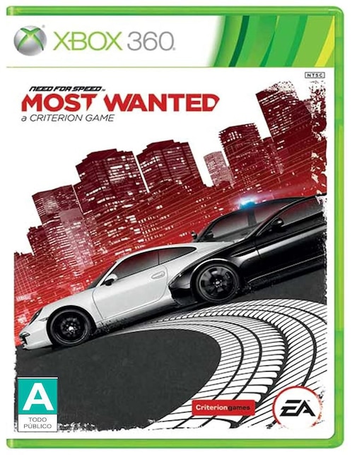 Need For Speed Most Wanted Xbox estándar para Xbox 360