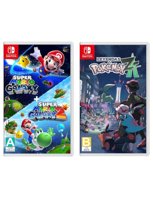 Super Mario Galaxy + Super Mario Galaxy 2 + Pokemon Legends Z-A Nintendo bundle para Nintendo Switch