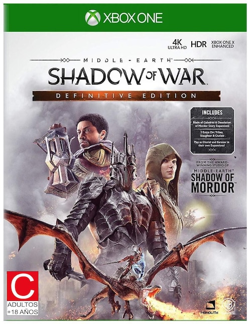 Middle Earth Shadow of War definitive edition para Xbox One