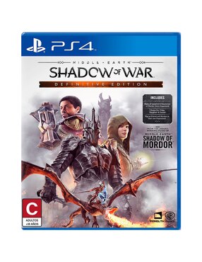 Middle-Earth Shadow Of War Definitive Edition para PlayStation 4 Juego Físico