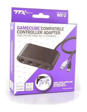 Adaptador de Controles TTX TECH de Game Cube para Wii U y Switch 4 puertos