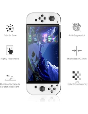 Mica para consola Nintendo Switch OLED Dobe cristal templado