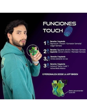 Audífonos True Wireless Binden Dark Punk inalámbricos