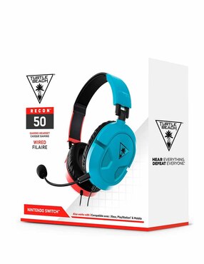 Audífonos Over-Ear Turtle Beach Recon 50 Red/Blue Nsw alámbricos con cancelación de ruido