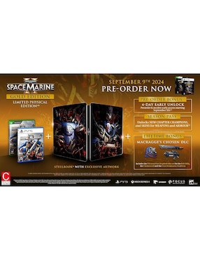Warhammer 40,000 Space Marine 2 Playstation gold para PS5