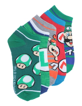 Set De Calcetín Super Mario Nintendo De Algodón Para Niño 5 Pares