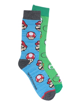 Set De Calcetín Super Mario Nintendo De Algodón Para Niño 2 Pares