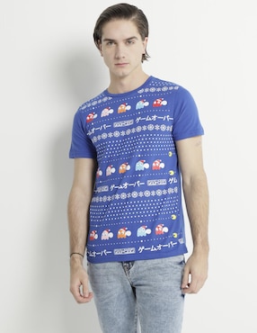 Playera Pac Man Manga Corta Para Hombre