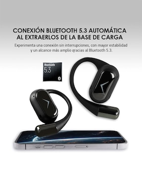 Audífonos On-Ear Akane Sport Open Ear inalámbricos con cancelación de ruido