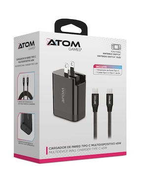 Cargador pared Atom Games AGNSWO-002D USB tipo C 45 W