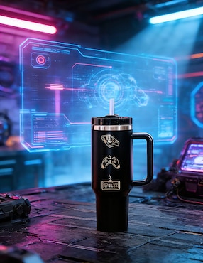 Termo Ground Gaming de metal con tapa rosca 1.2 L