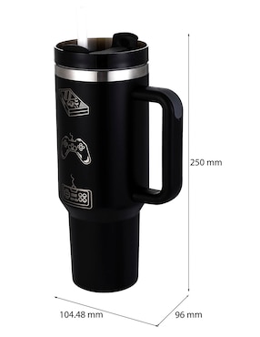 Termo Ground Gaming de metal con tapa rosca 1.2 L