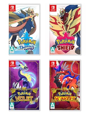 Pokemon Sword + Pokemon Shield + Pokemon Violet + Pokemon Scarlet Nintendo bundle para Nintendo Switch