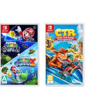 Super Mario Galaxy + Super Mario Galaxy 2 + Crash Team Racing Nitro Fueled Nintendo bundle para Nintendo Switch