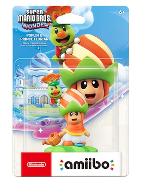 Figura Super Mario Bros Wonder Poplin con príncipe Florian Nintendo NFC