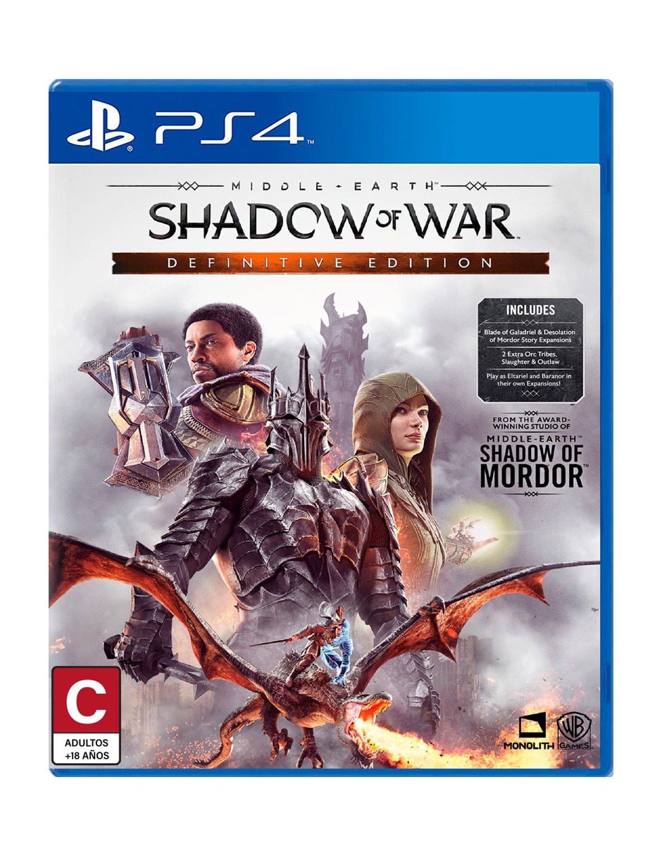 Middle Earth Shadow Of War estándar para PS4