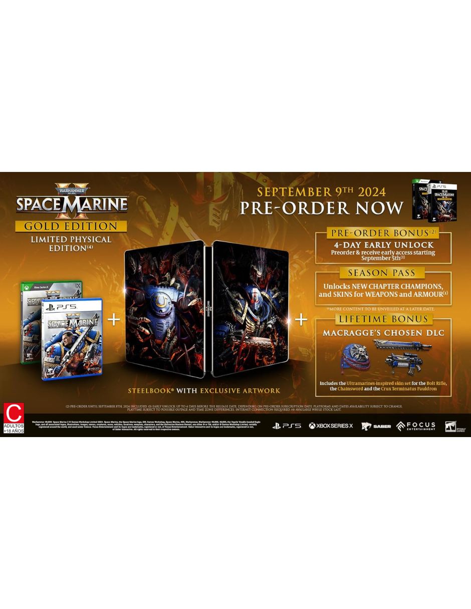 Warhammer 40,000 Space Marine 2 gold para PS5 2