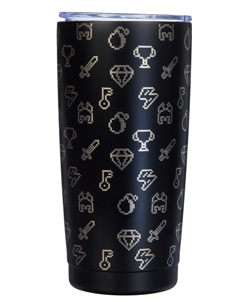 Termo de metal Gamer 8-Bit con tapa a presión 750 ml 2