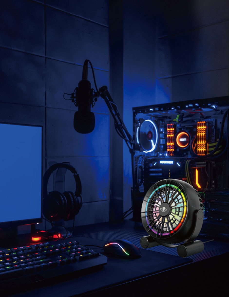 Ventilador gamer rodamientos rígidos de bolas RGB estático 10