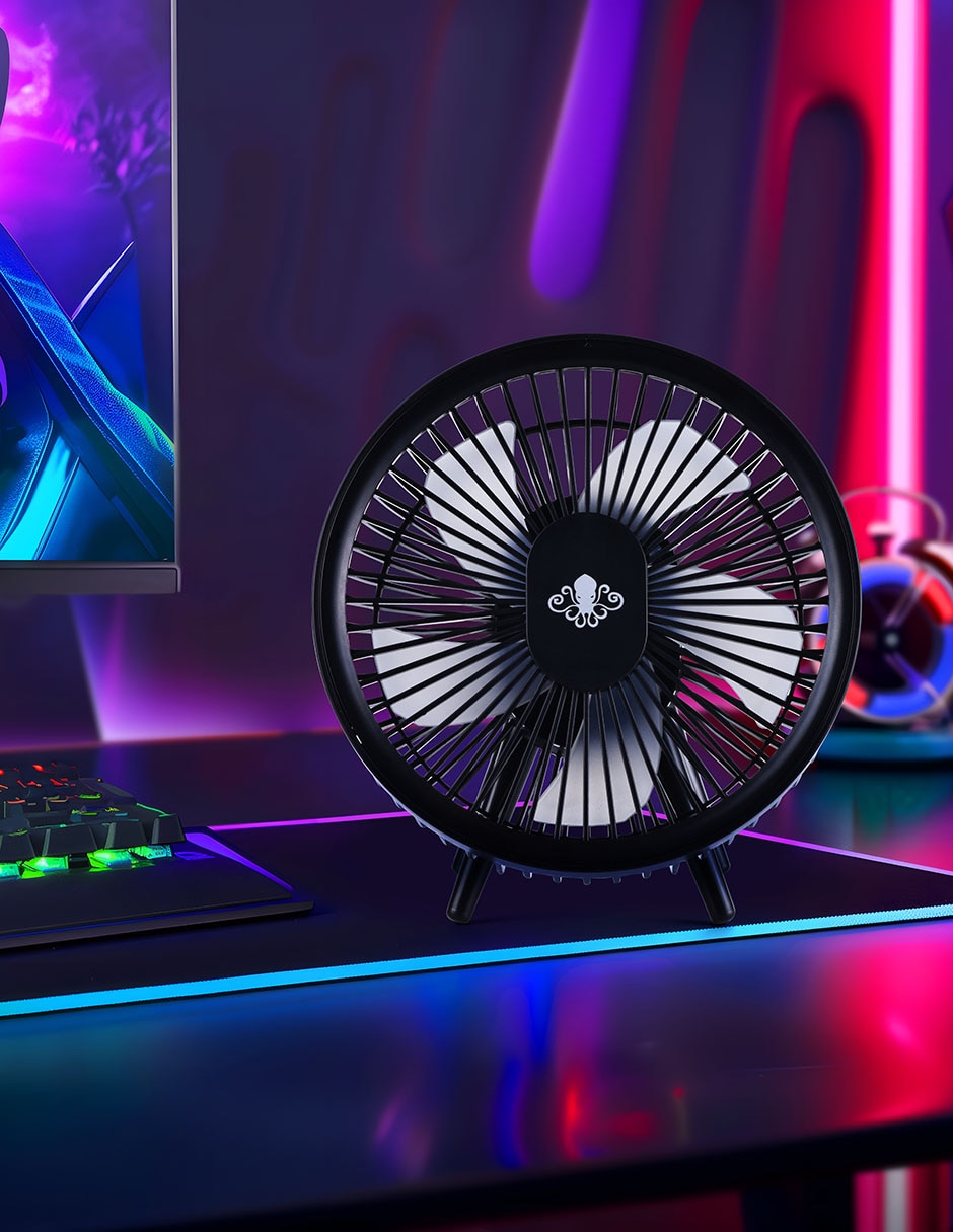 VENTILADOR ESCRITORIO GAMER NEGRO