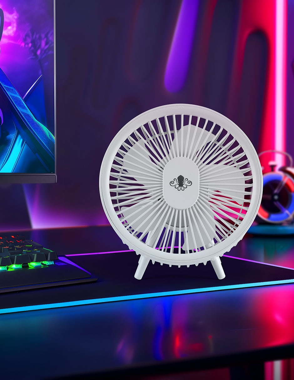 VENTILADOR ESCRITORIO GAMER BLANCO