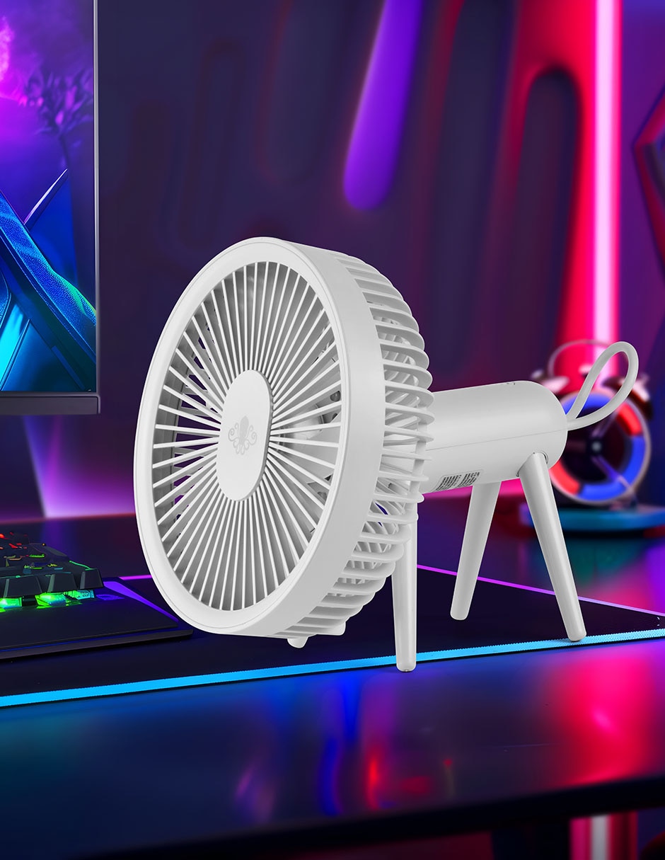 VENTILADOR ESCRITORIO GAMER BLANCO
