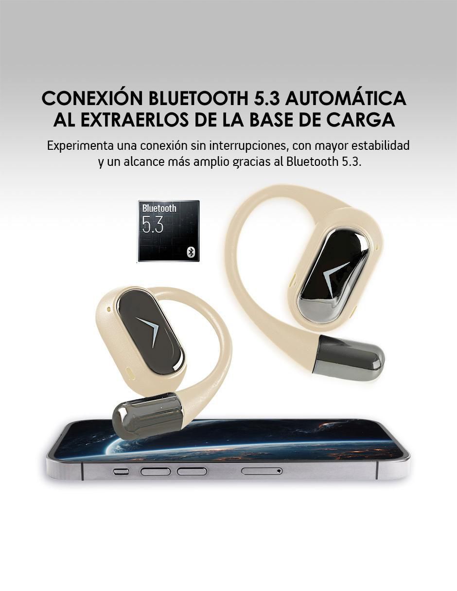 Audífonos On-Ear Sport Open Ear inalámbricos con cancelación de ruido 5