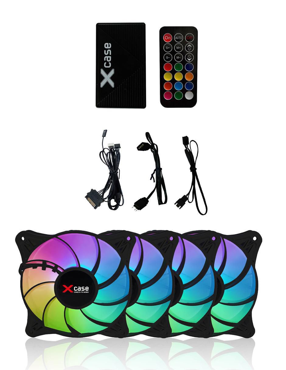 Ventilador gamer magnético Rgb Control Remoto Xcase