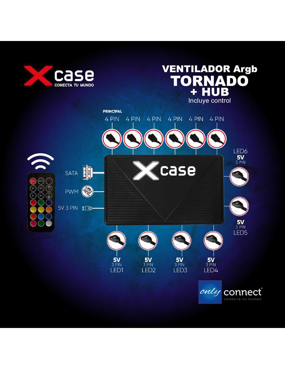 Ventilador gamer magnético Rgb Control Remoto Xcase