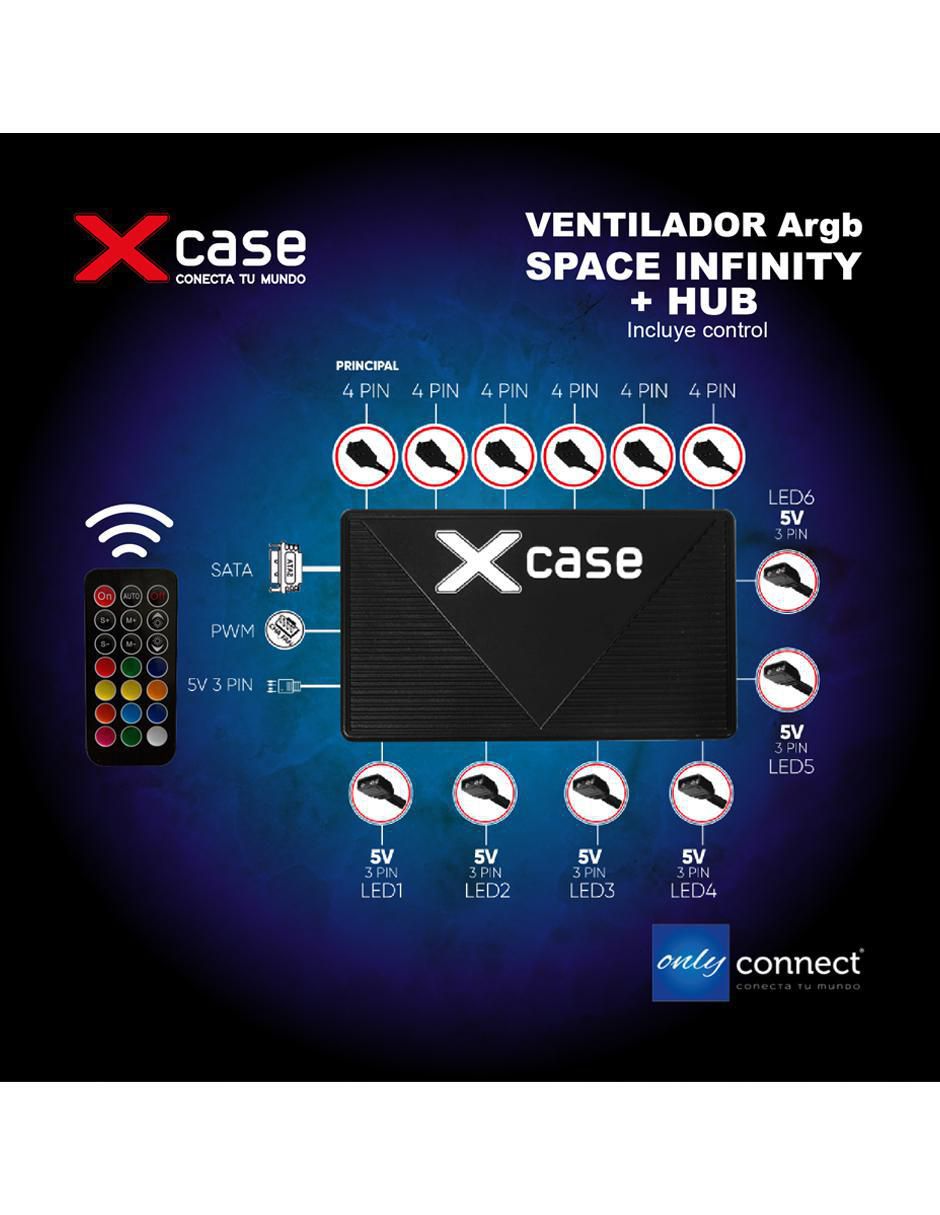Ventilador gamer Magnético RGB Control remoto Xcase