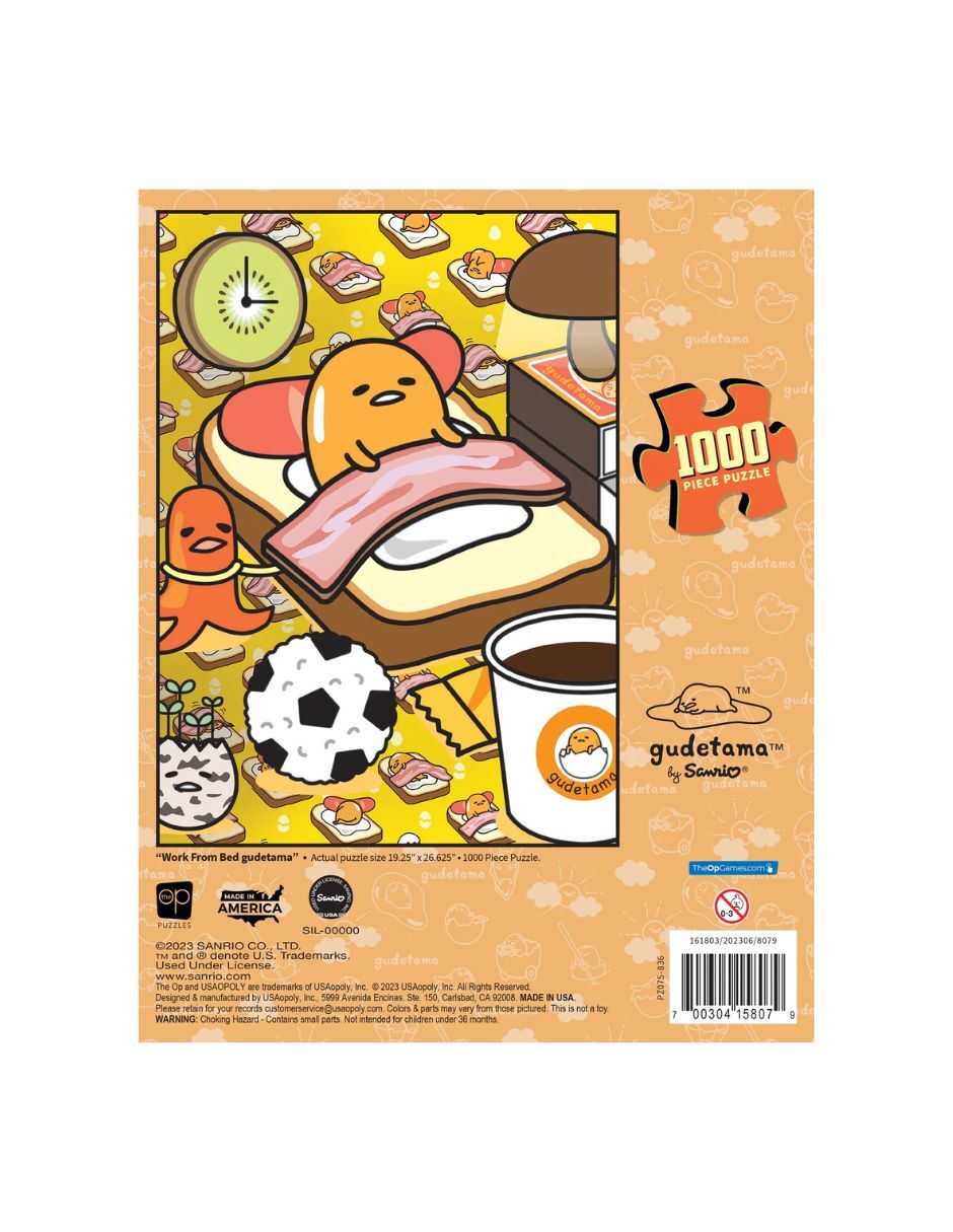 Rompecabezas anime Work from Bed Gudetama 1000 piezas 4