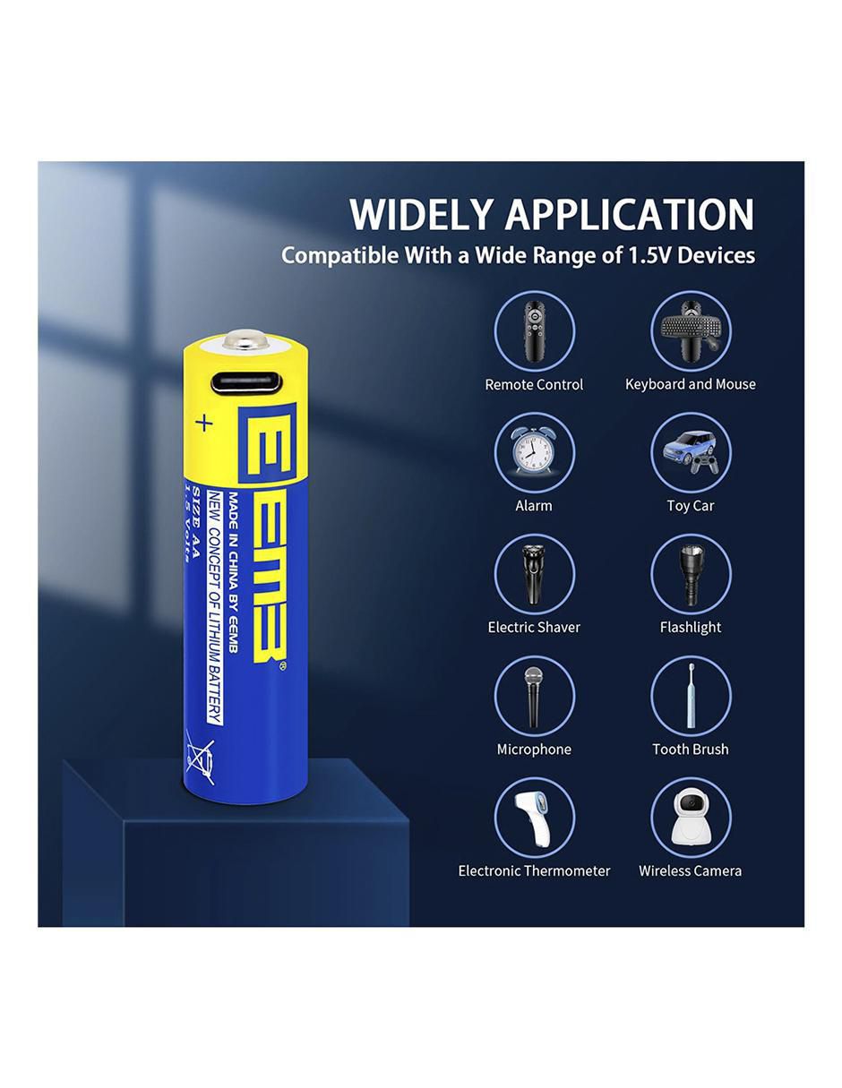 Paquete de pilas AA ión de litio 1.5 V 2