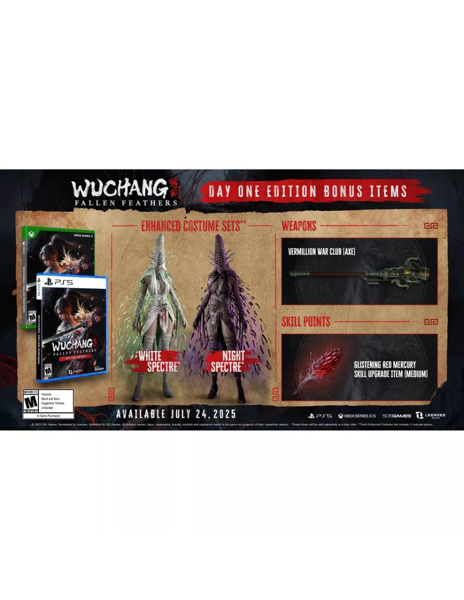 Wuchang: Fallen Feathers day one edition para PS5 5