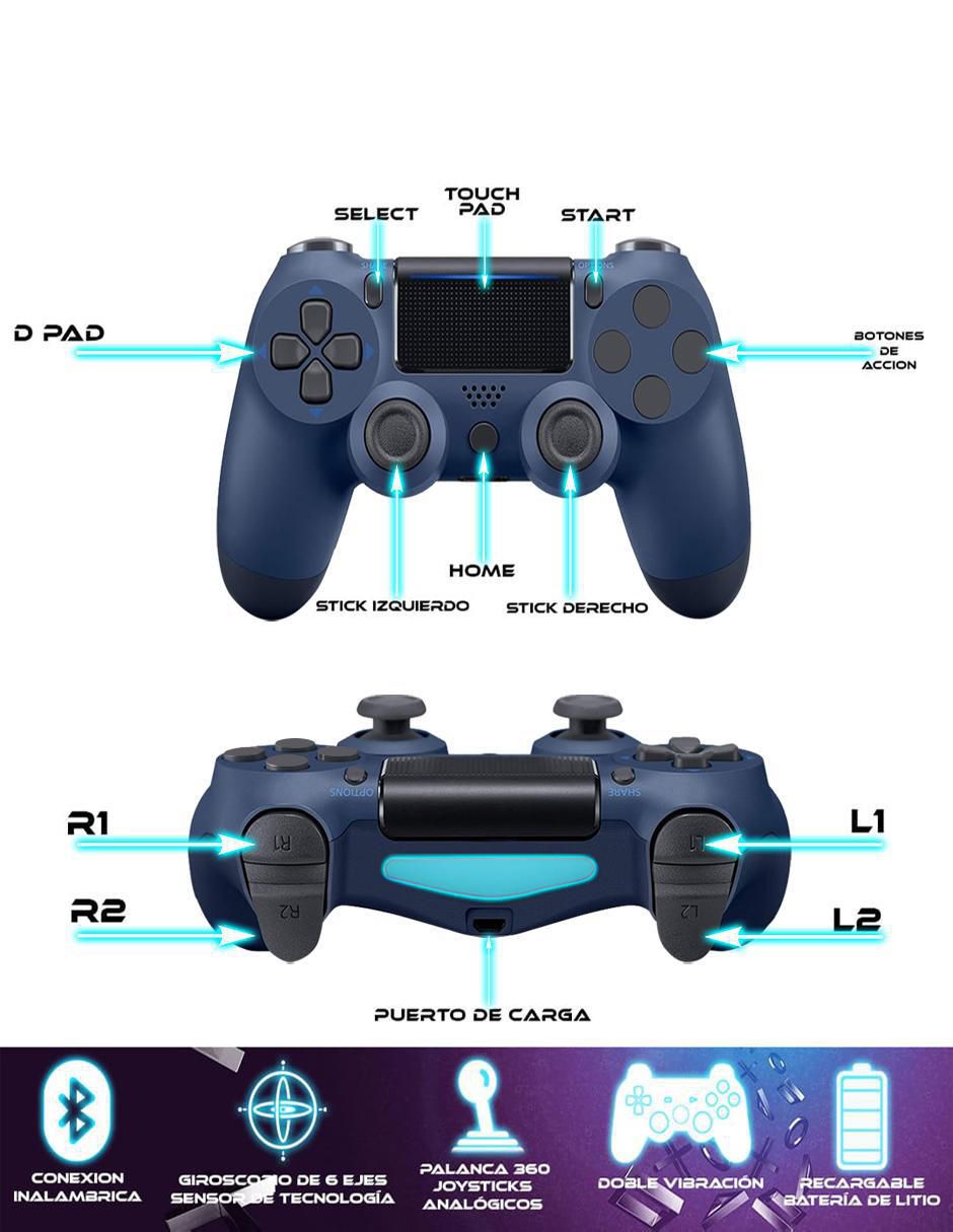 Control SC-PS4-BK-B inalámbrico para Playstation 4 edición limitada 3