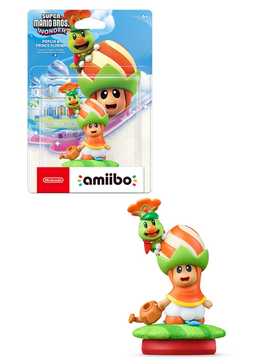 Figura Super Mario Bros Wonder Poplin con príncipe Florian NFC 2